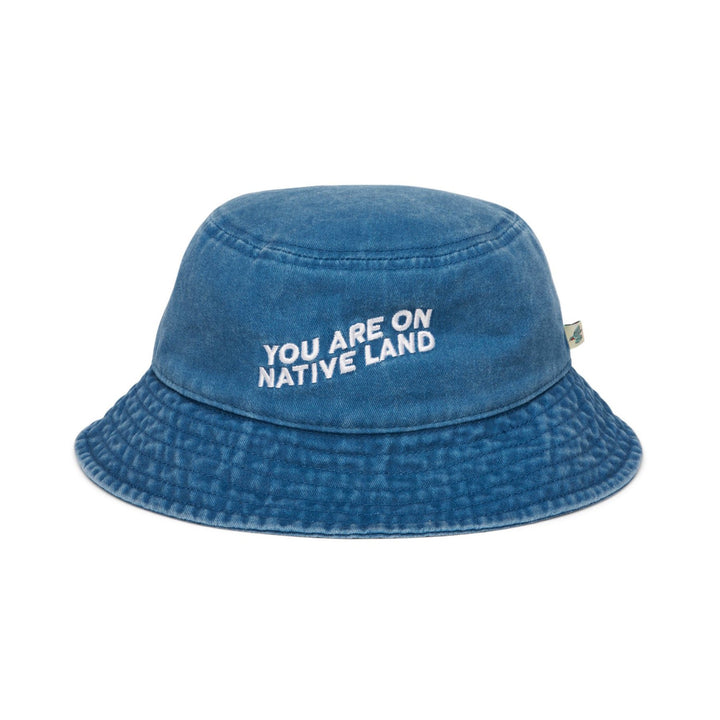 'You Are On Native Land' Bucket Hat - Navy