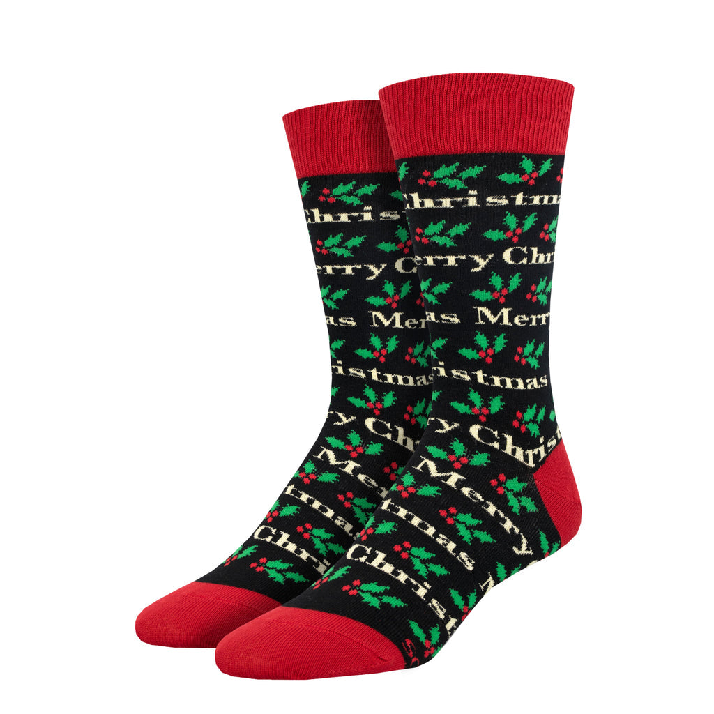 Men's Merry Christmas Crew Socks