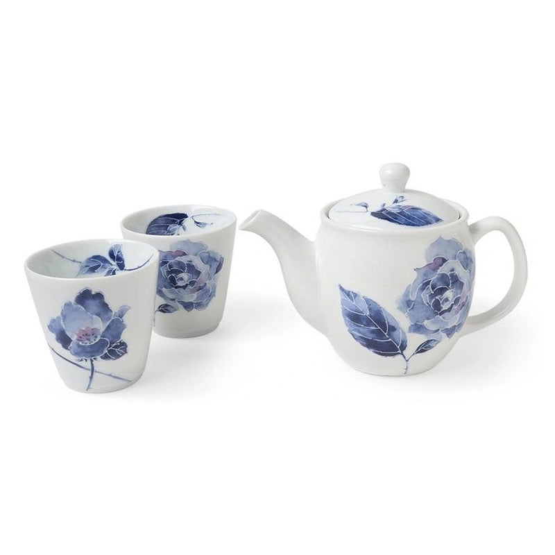 Blue Rose Tea Set