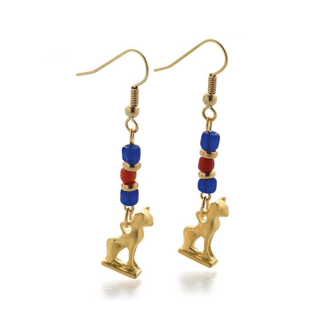 Bastet Cat with Beads Earrings