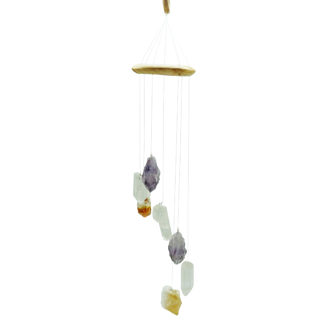 Rough Amethyst, Quartz, and Citrine Point Wind Chime