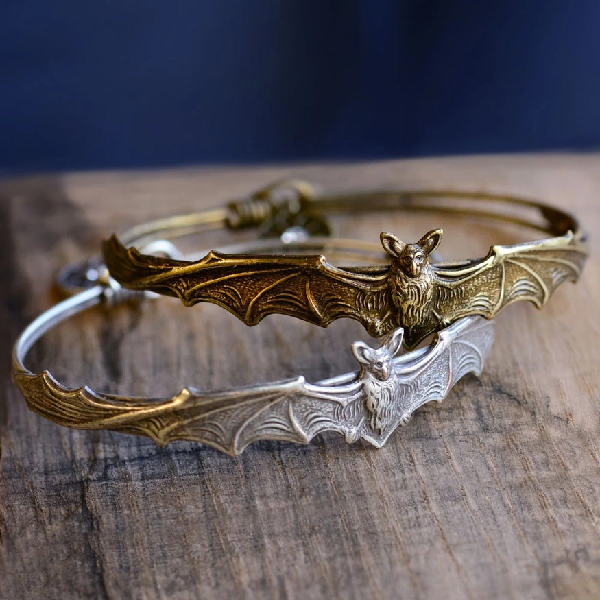 Bat Bangle Bracelet - Bronze