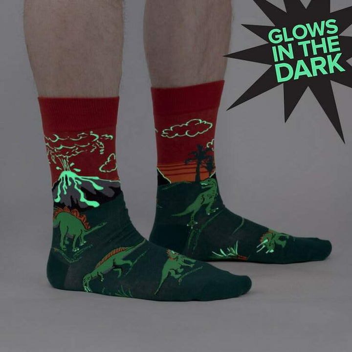 Men's Dinosaur Days Glow-in-the-Dark Crew Socks