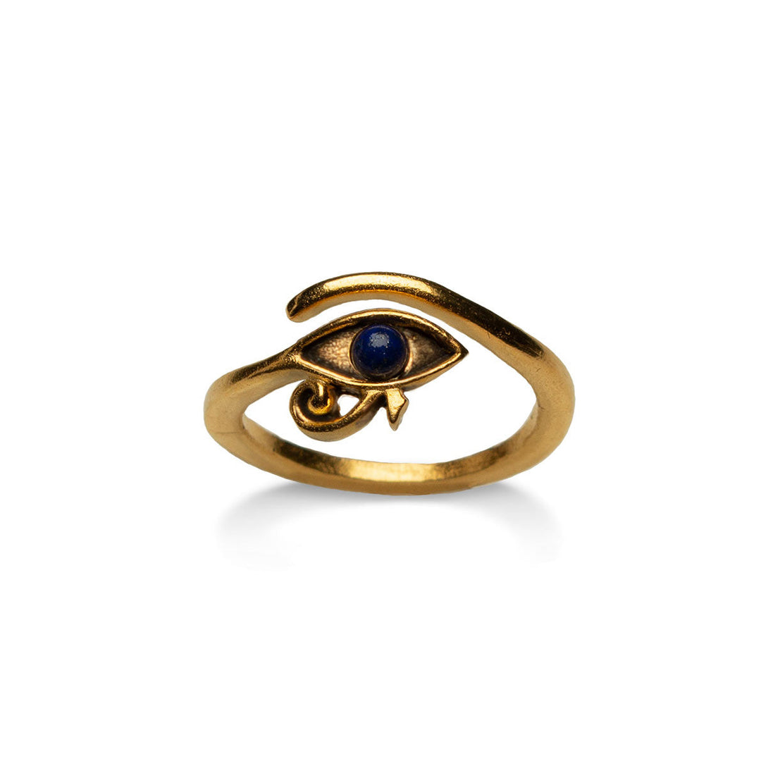 Eye of Horus Ring - Antiqued Gold Finish