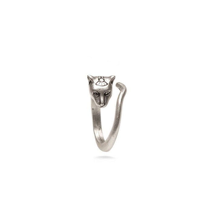 Egyptian Cat Ring - Silver Finish