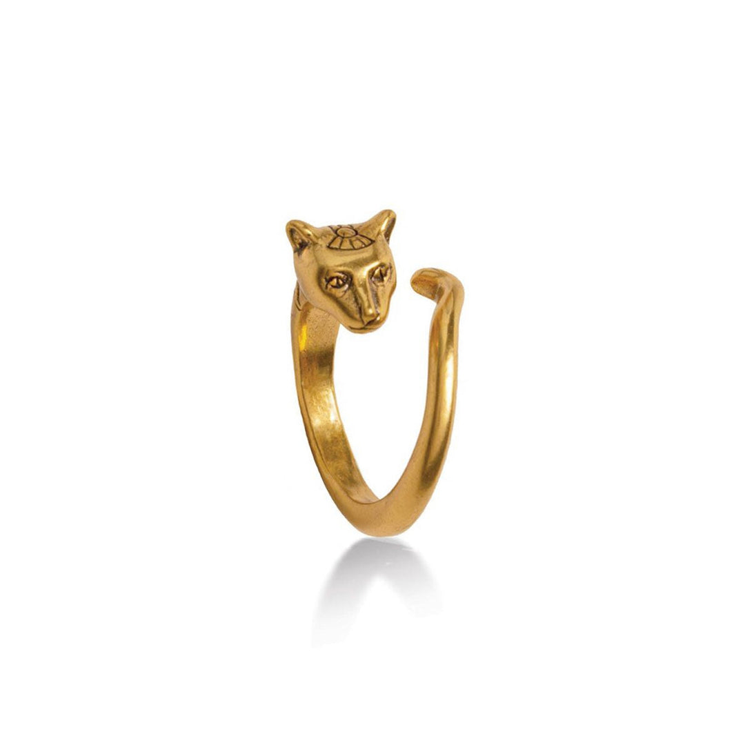 Egyptian Cat Ring - Gold Finish