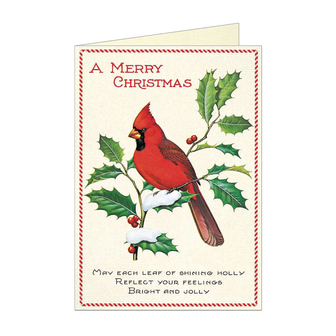 Cardinal and Holly Holiday Greeting Card
