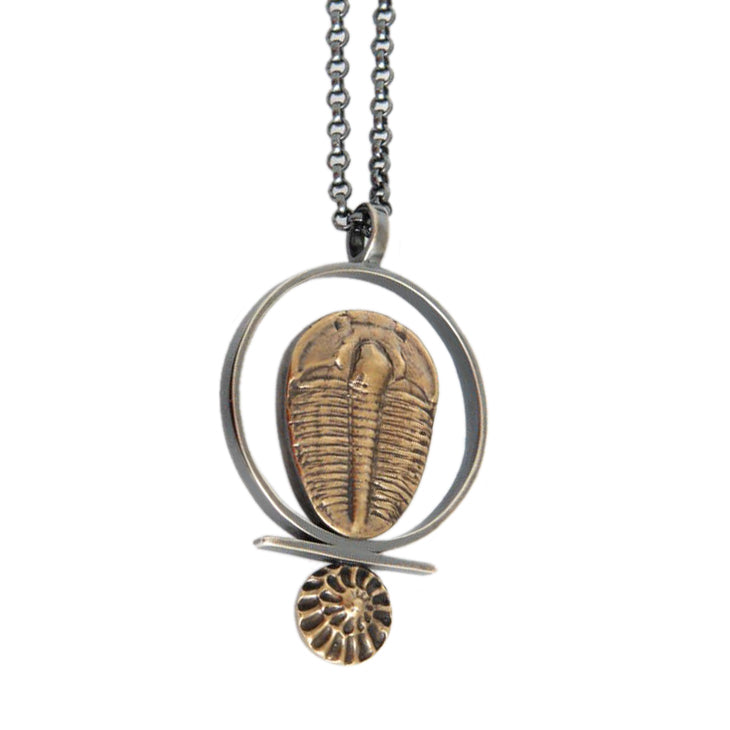 Brass Index Fossil Necklace