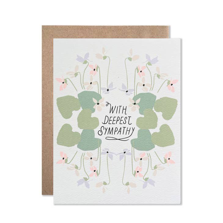 With Deepest Sympathy Violets Greeting Card