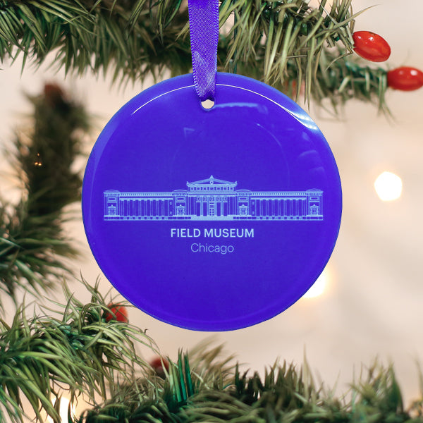 Field Museum Building Round Glass Ornament