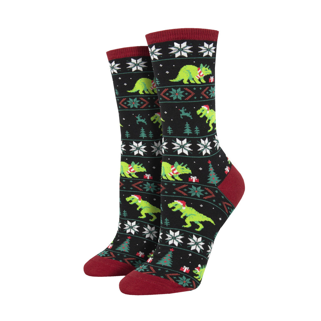 Women's Santasaurus Rex Crew Socks