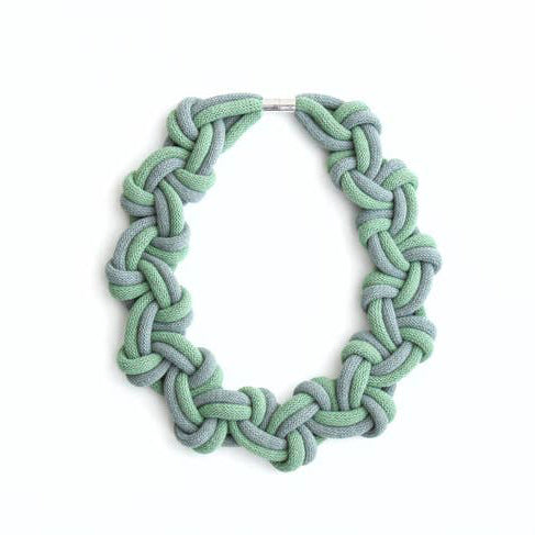 Looped Cotton Collar Necklace Blue/Green  Besoph   