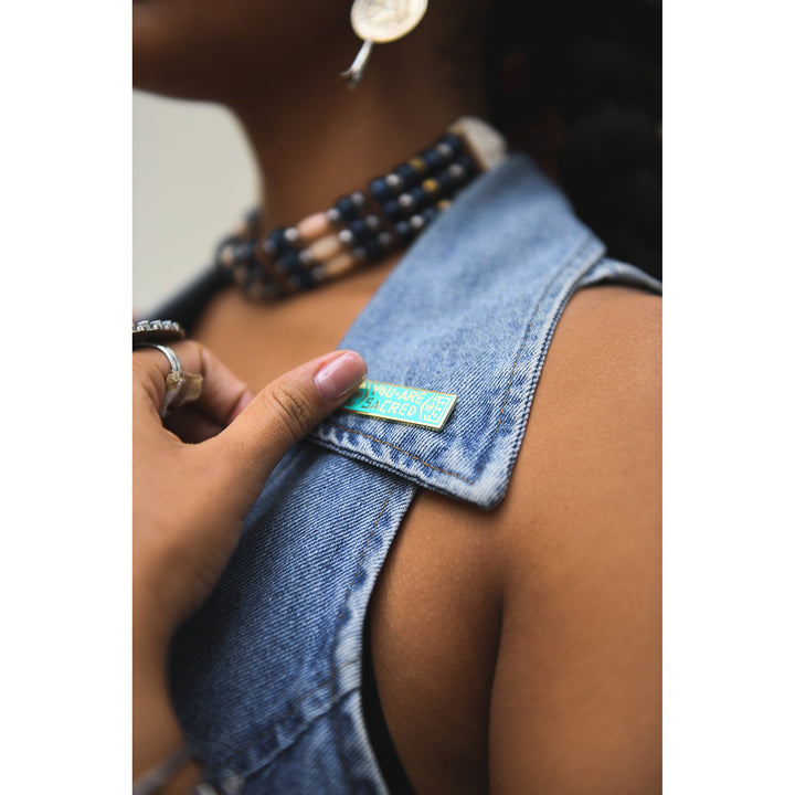 'You Are Sacred' Pin Turquoise