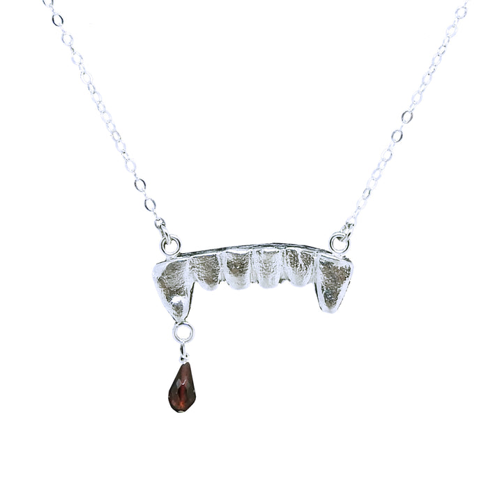 Vampire Fang Necklace with Blood Drop
