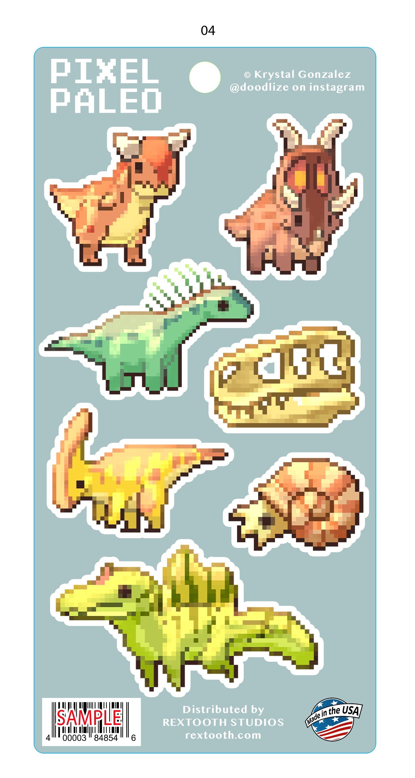 Pixel Paleo Sticker Set