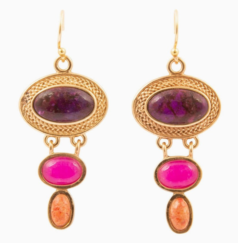 Bordeaux Purple Drop Earrings