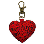 Embroidered Heart Keychain