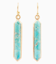 Linear Blue Turquoise Earrings