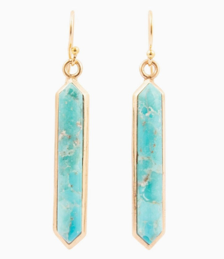 Linear Blue Turquoise Earrings