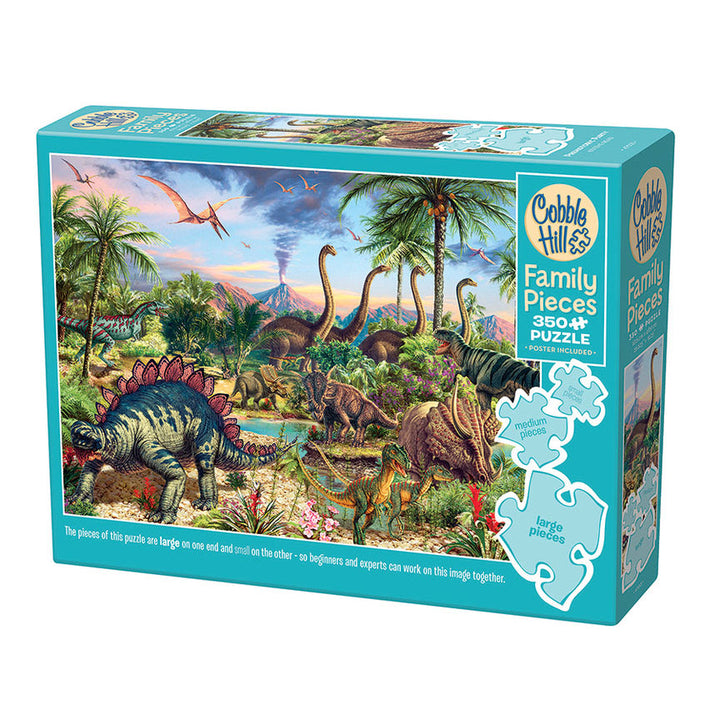 Prehistoric Party Family 350 Piece Puzzle  Outset Media   