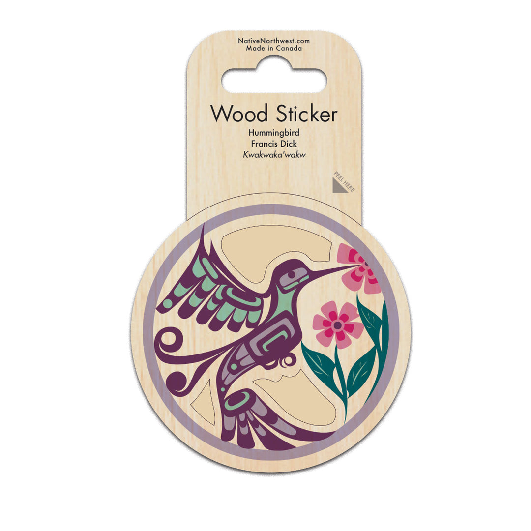 Hummingbird Wood Sticker  Native Northwest   