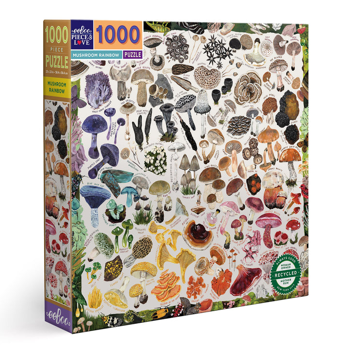 Mushroom Rainbow 1000 Piece Puzzle  eeBoo   