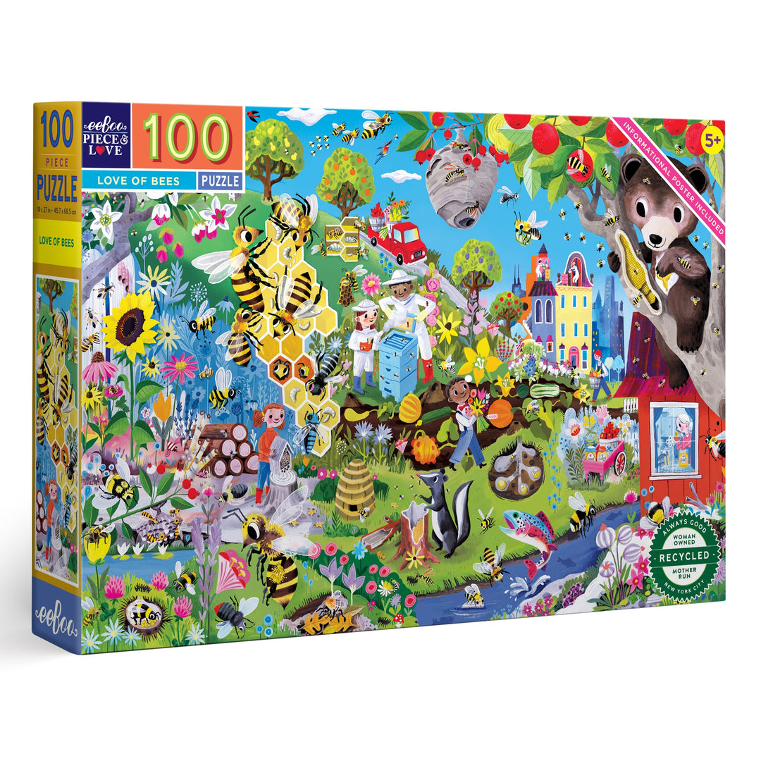 Love of Bees 100 Piece Puzzle  eeBoo   