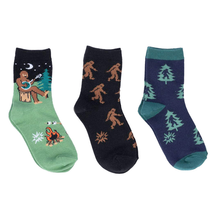 Youth Sasquatch Campout Crew Socks 3-Pack