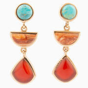 Blue Turquoise Carnelian Earrings