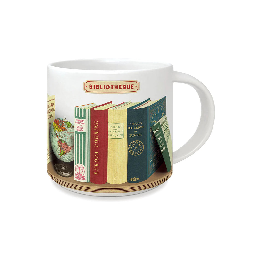 Library Books Mug  Cavallini Papers & Co   