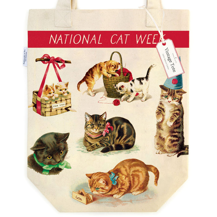 National Cat Week Tote Bag  Cavallini Papers & Co   