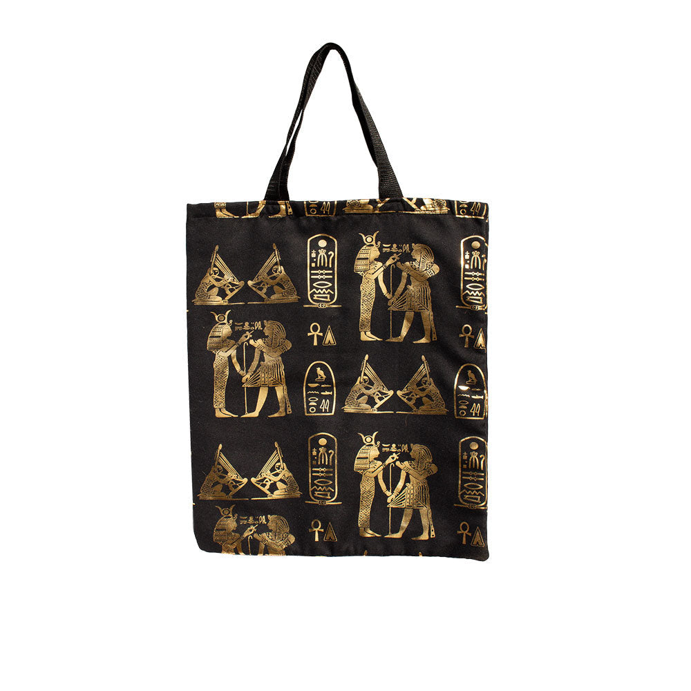Hieroglyphic Tote Bag - Black & Gold