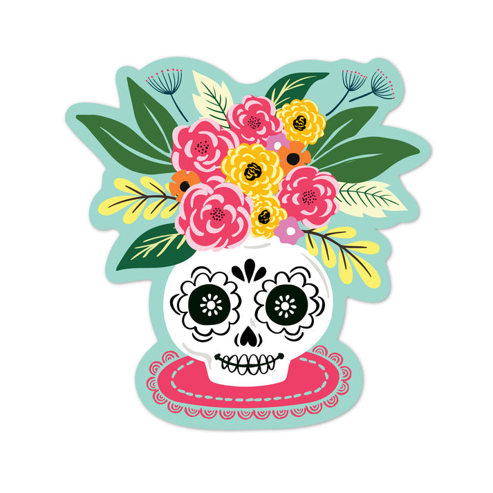 Sugar Skull Vase Sticker  Lucy Loves Paper   