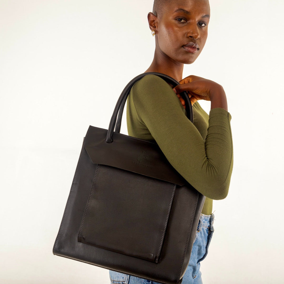 Nakuru Leather Bag - Black