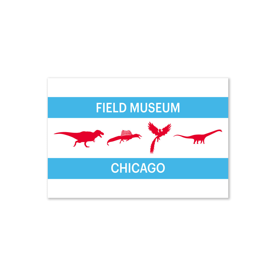 Dinosaur Chicago Flag Sticker Decorative Stickers Sticker Ninja