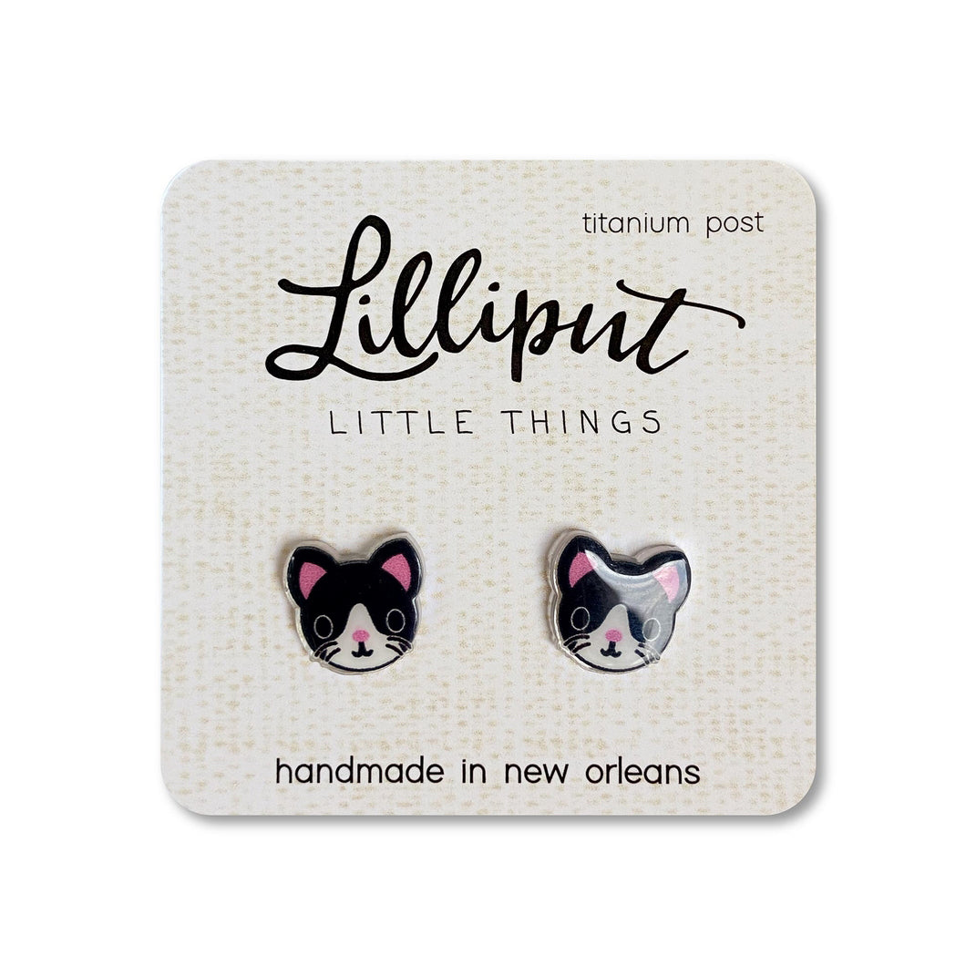 Tuxedo Cat Earrings  Lilliput Little Things   