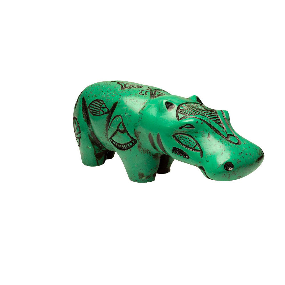 Hippo Statuette - Green  Discoveries   