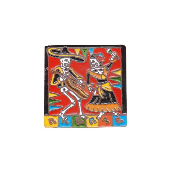 Day of the Dead Dancing Skeletons Tile  Arara Enterprises   