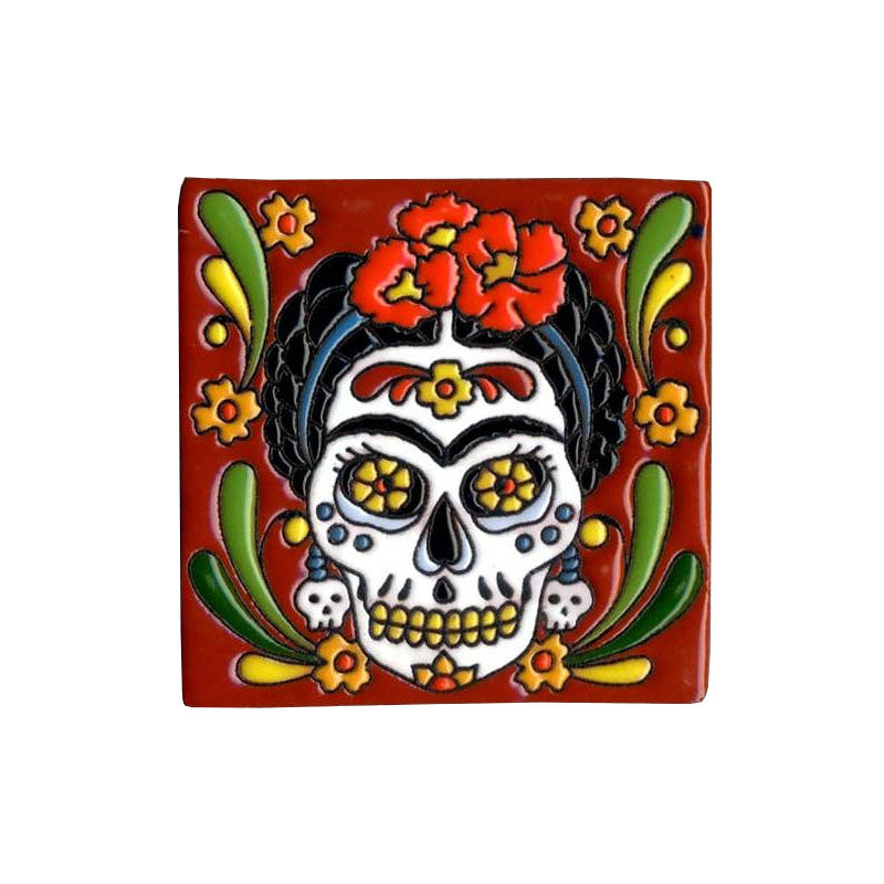 Day of the Dead Frida Khalo Tile  Arara Enterprises   