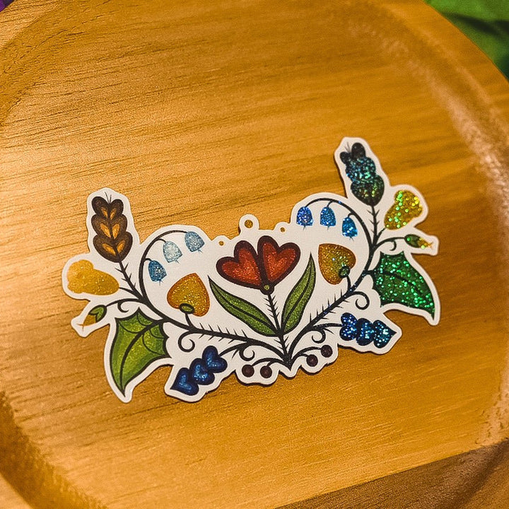 Bright Ojibwe Floral Sticker  Bizaanide'ewin   