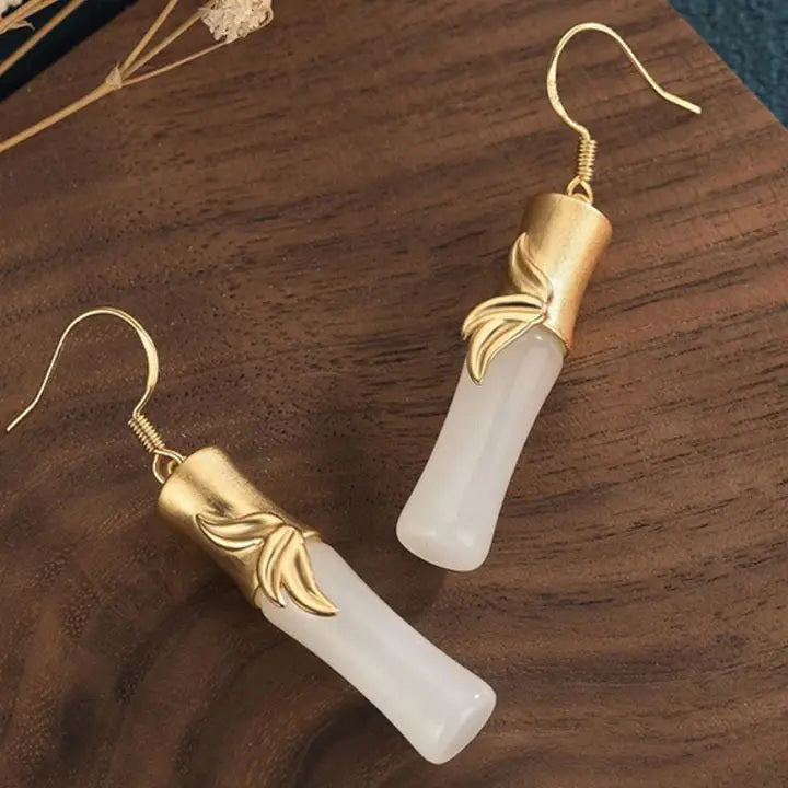JADE BAMBOO EARRING