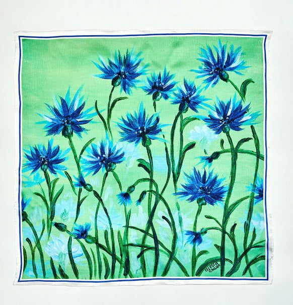 Cornflowers Dream Silk Scarf