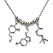 SEROTONIN DOPAMINE ACETYLCHOLINE NECKLACE SILVER