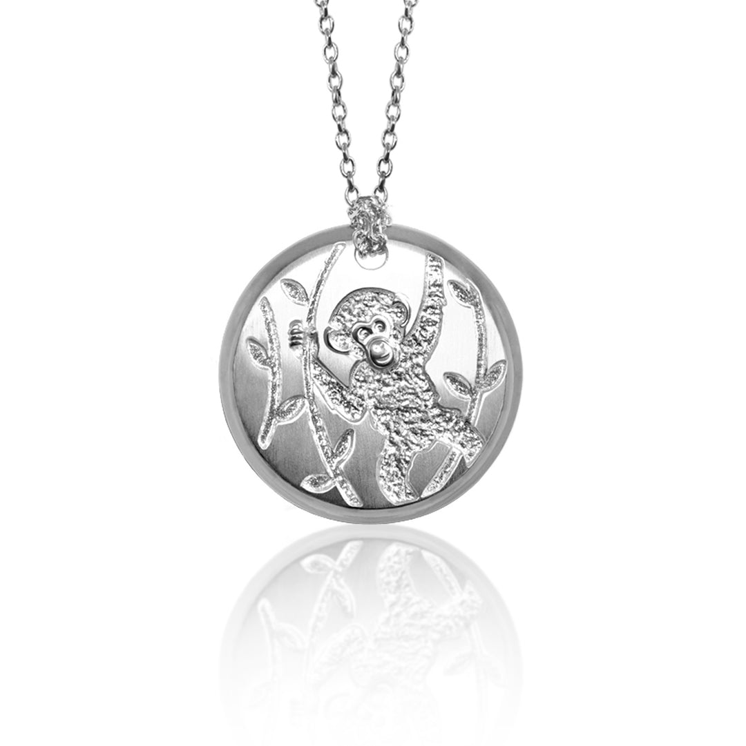 Sterling Silver Chimpanzee Disc Pendant Necklace | Field Museum Store