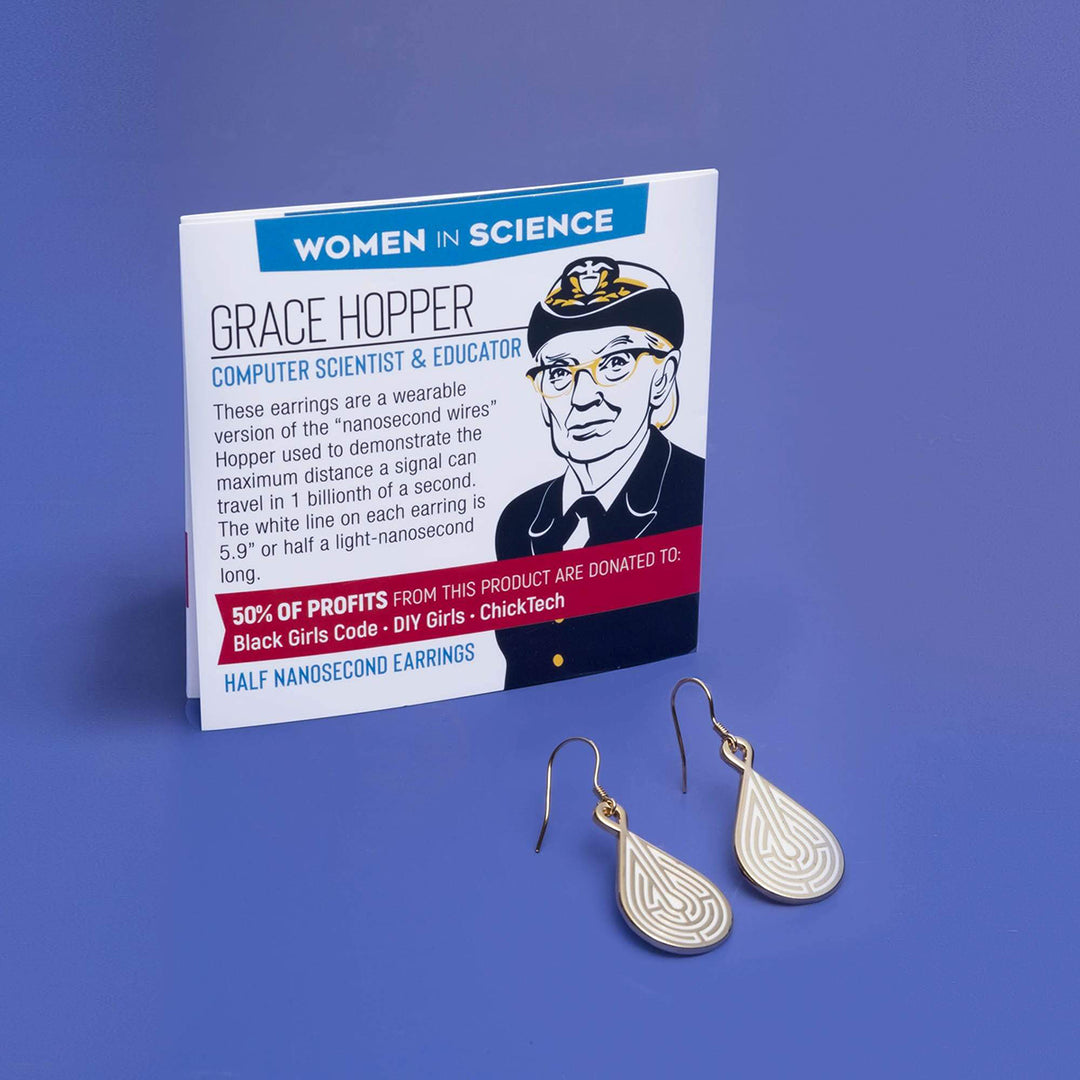 Grace Hopper Half-Nanosecond Earrings | Field Museum Store