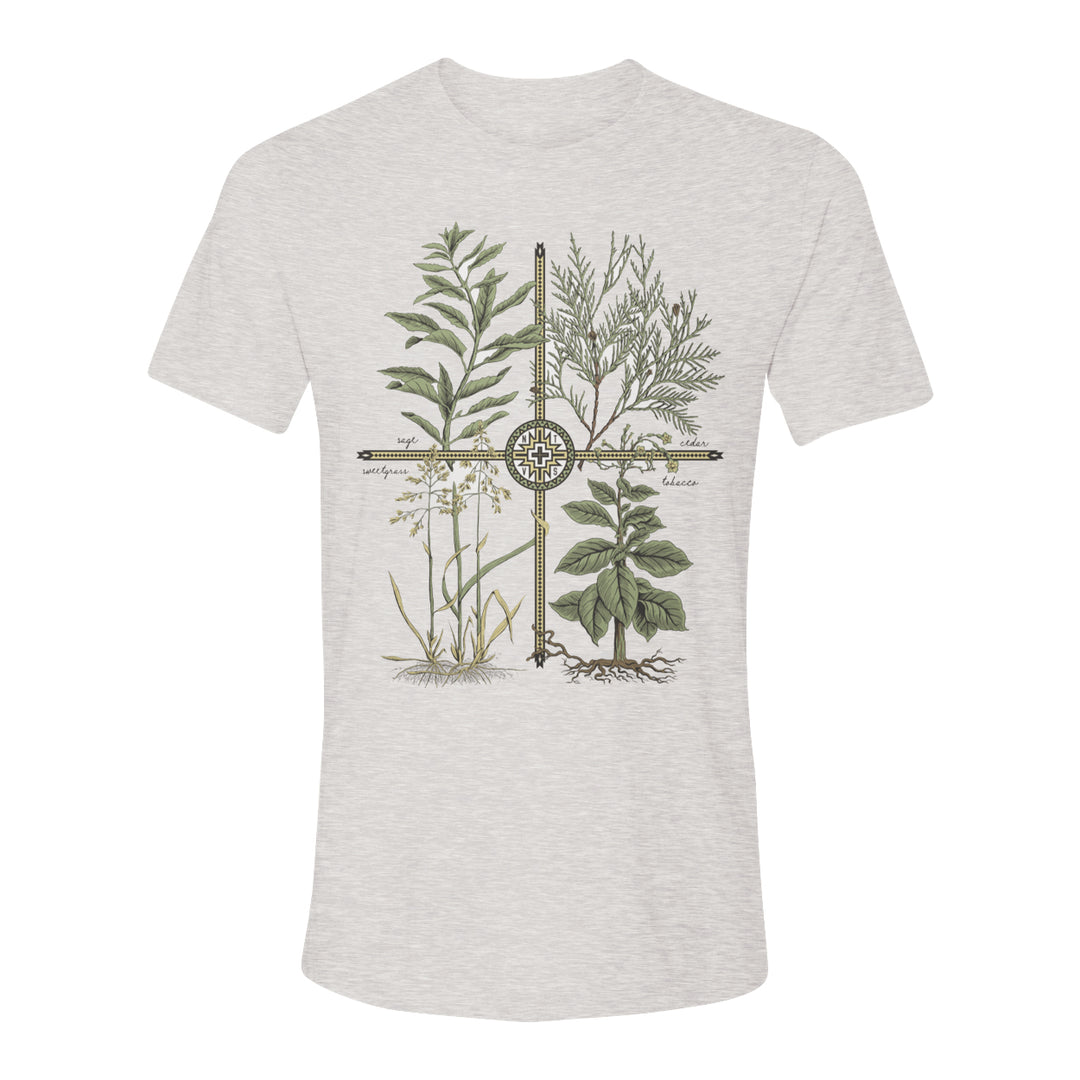 Unisex Sacred Plants Heather T-Shirt - Beige