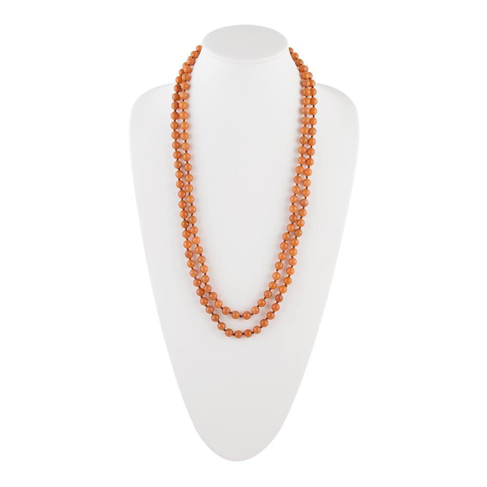 Immeasurable Orange Jade Bead Necklace
