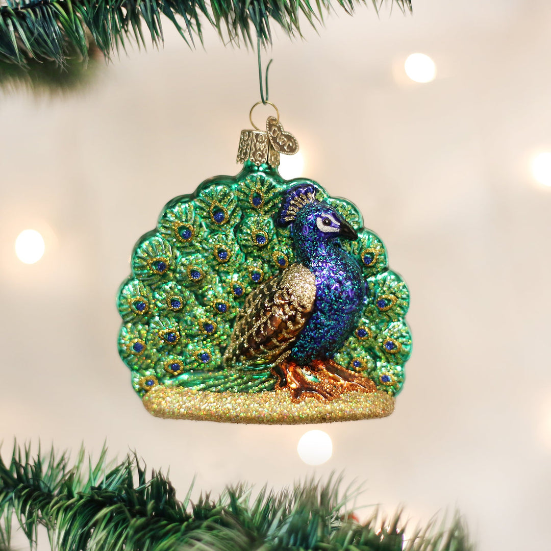 Proud Peacock Ornament Holiday Ornaments Old World Christmas   