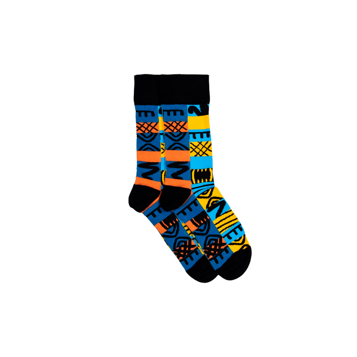 Men's Adinkra Black Socks