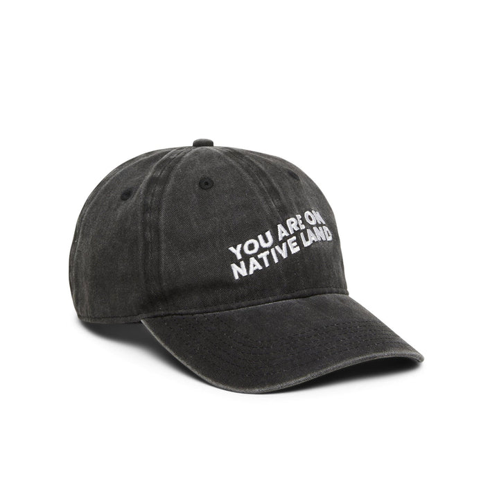 'You Are On Native Land' Hat - Black Hats Urban Native Era   